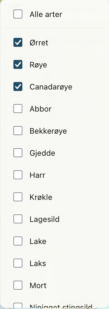 Artsfilter åpent